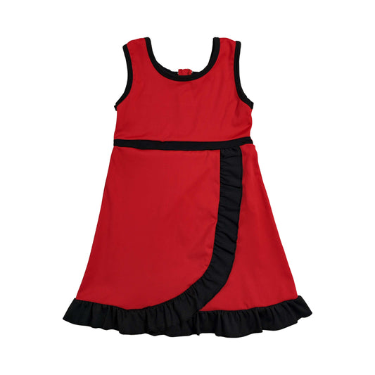 Athletic Red Ruffle Girls Dress GSD4146