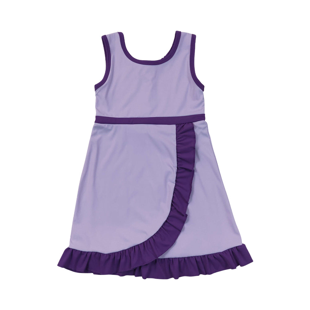 Athletic Purple Ruffle Girls Dress GSD4151