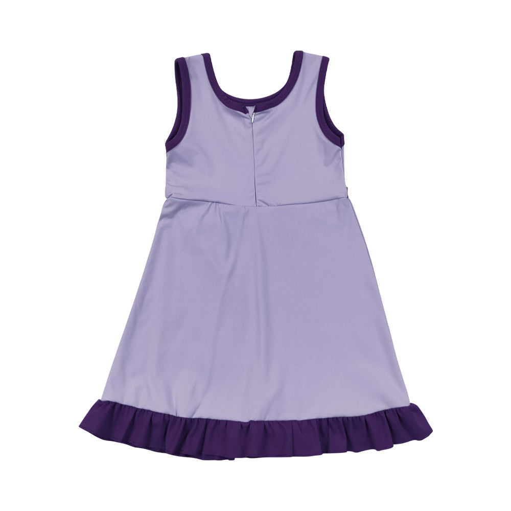 Athletic Purple Ruffle Girls Dress GSD4151