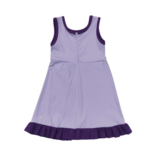 Athletic Purple Ruffle Girls Dress GSD4151