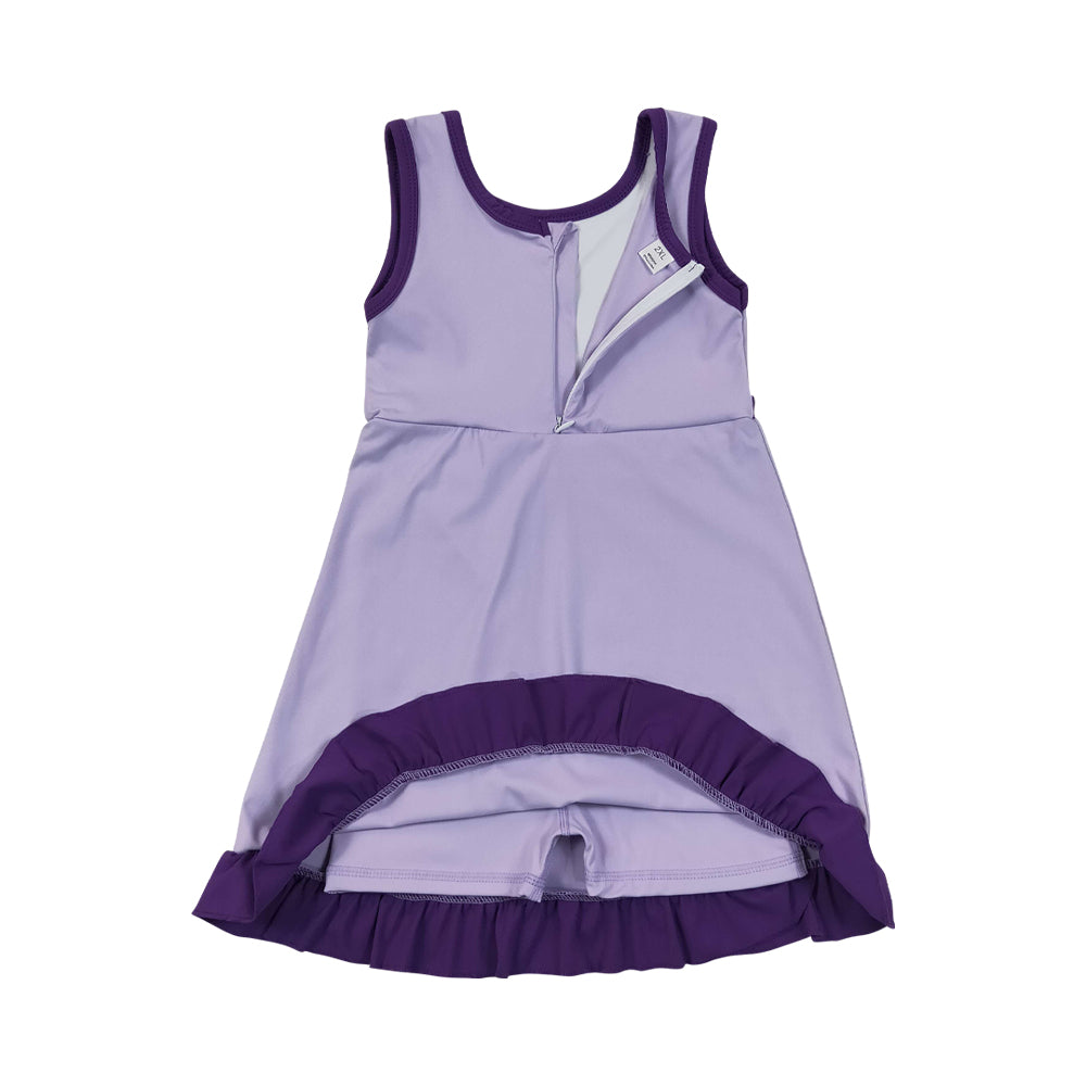 Athletic Purple Ruffle Girls Dress GSD4151