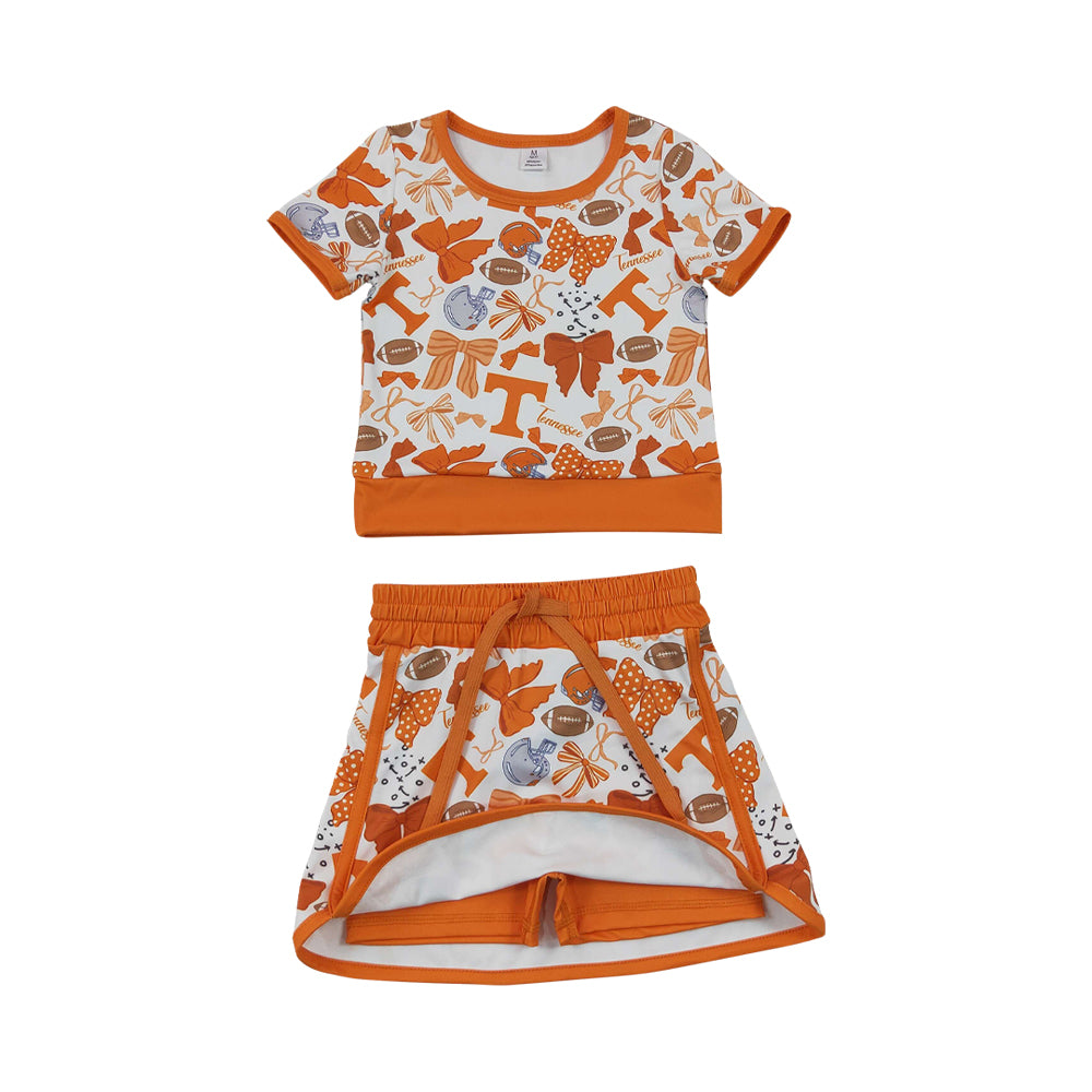 Game Day Cheer Orange Skirt Outfits GSD4181