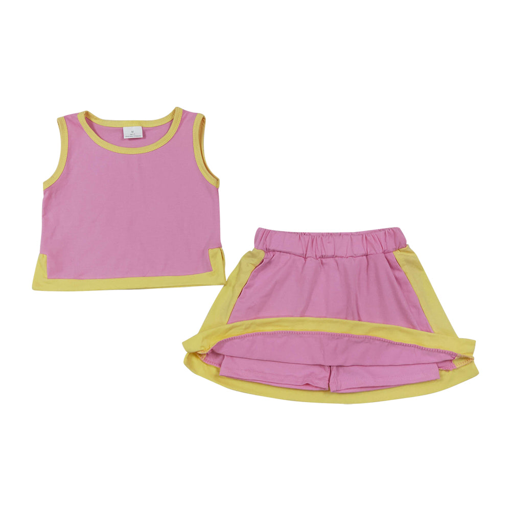 Pink Short Sleeve Skort Set GSD4187