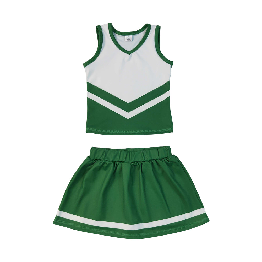 Athletic Green Cheer Uniform Girls Cheerleading team sleeveless Skort Outfits GSD4191