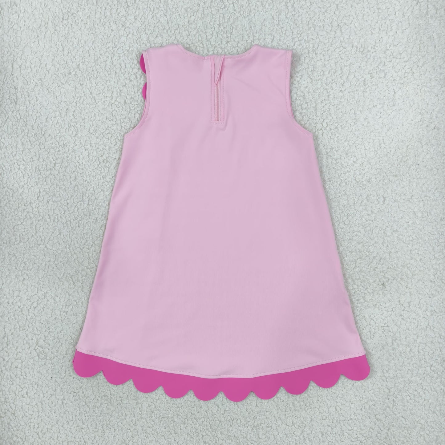 GSD4240 Solid Color Rose Red Scallop Edge Yoga Girls Dress