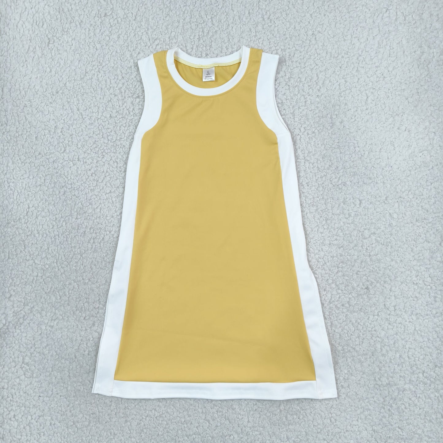 GSD4254 Solid Color Yellow Yoga Girl's Dress