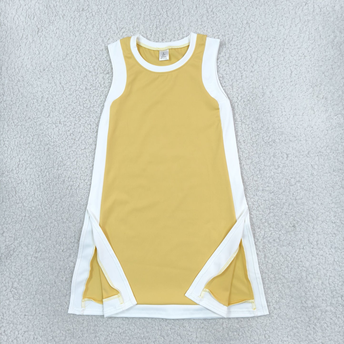 GSD4254 Solid Color Yellow Yoga Girl's Dress