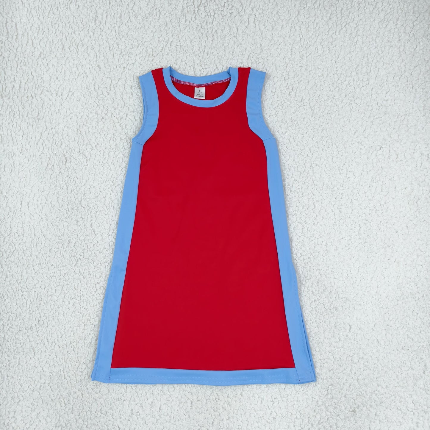 GSD4255 Solid Color Red Blue Yoga Girl's Dress