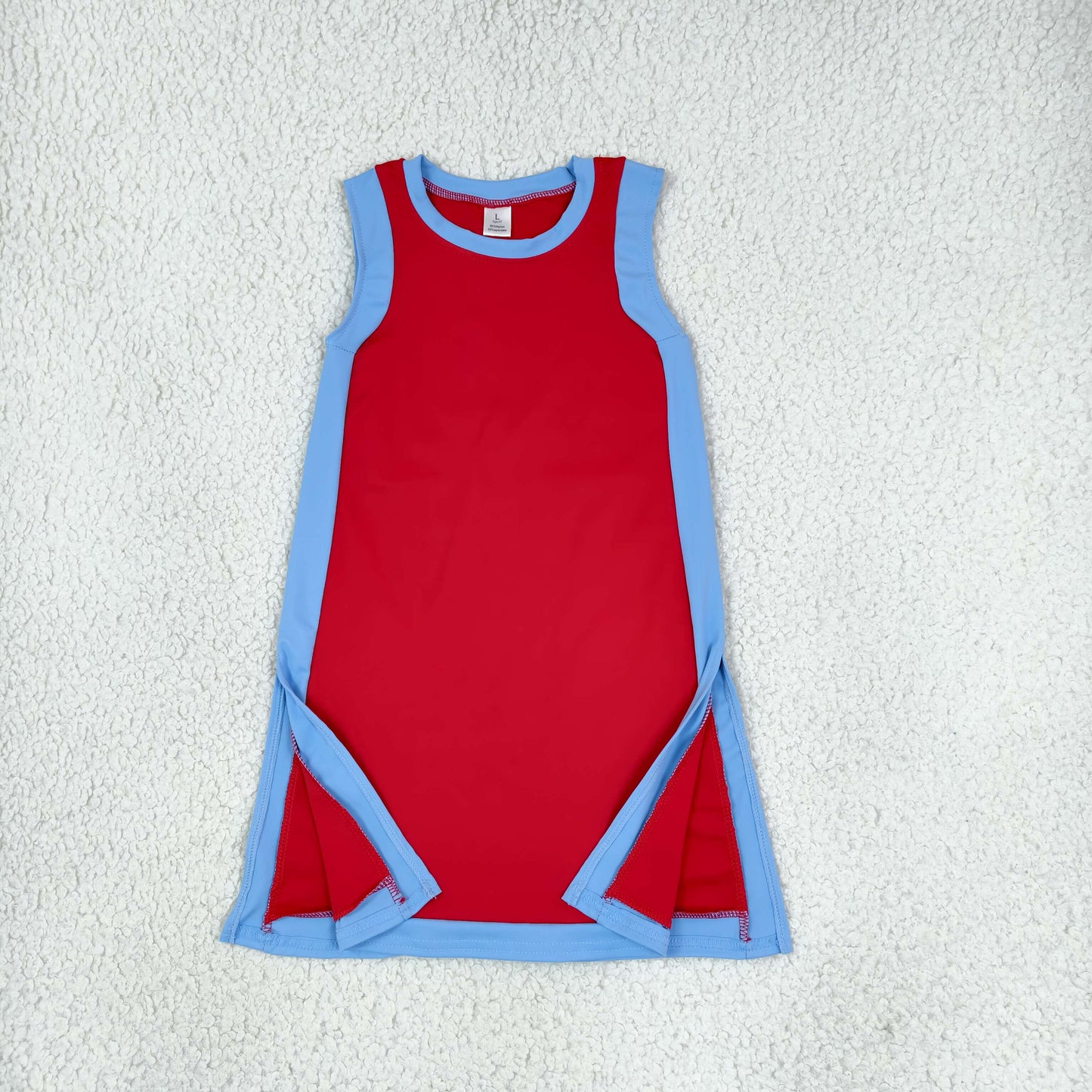 GSD4255 Solid Color Red Blue Yoga Girl's Dress