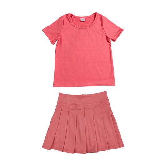 Athletic coral Tennis Skort Outfits GSD4273