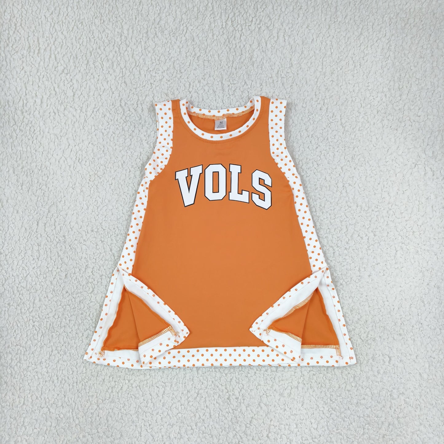 GSD4292 Vinyl School Team Solid Color Orange Yoga Girl's Dress