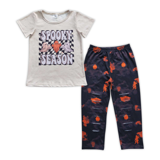 Halloween Ghost hole leggings Girls Outfits