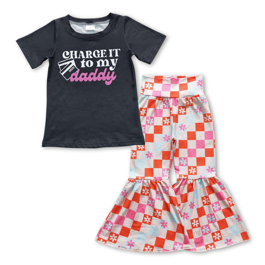 Black Letter Print Shirt Pink Plaid girl outfits