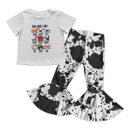 Animal Print Baby Shirt Black Leopard Bell Pants Jeans
