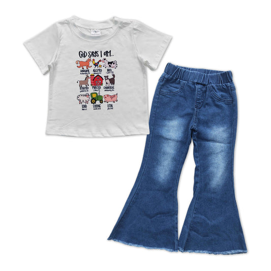 Animal Print Baby Shirt Blue Pants Jeans