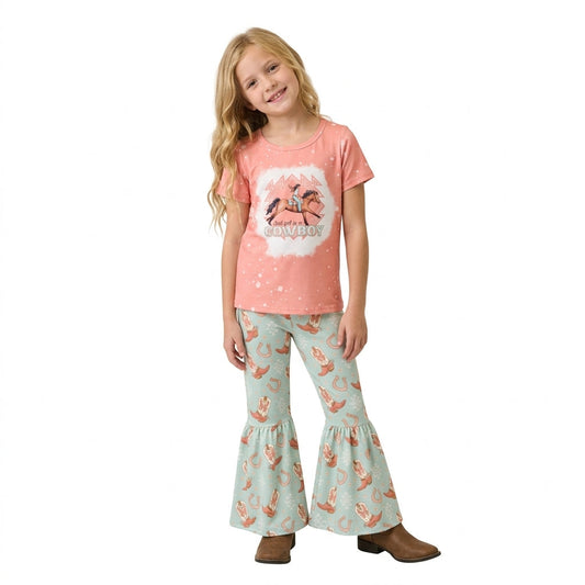 GSPO1571 Cowboy Orange Girls Set
