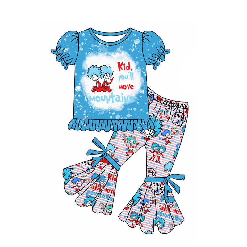 pre -order blue cartoon print Girls set GSPO1865