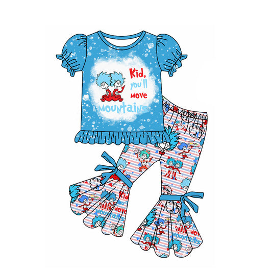 pre -order blue cartoon print Girls set GSPO1865