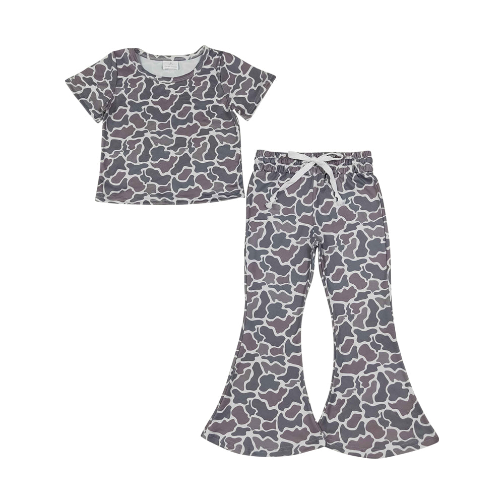Camo Short Sleeve Bell pants Girls Set GLS0166