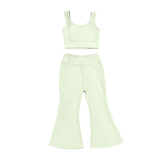 pre -order Green Sleeveless yoga girls set GSPO2001