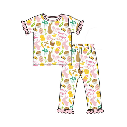 pre -order Easter Bunny short sleeve kids pajamas GSPO2092