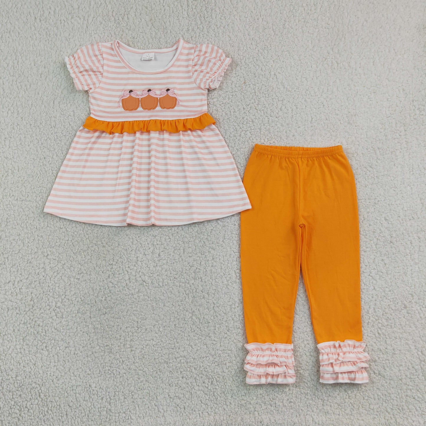 Embroidery Fall Pumpkin Kids Matching Clothes