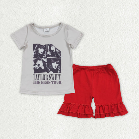 singer red shorts Girls Summer Set