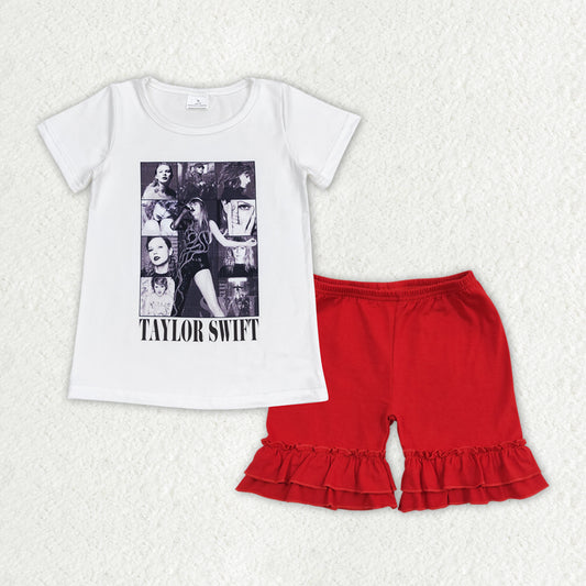 singer red shorts Girls Summer Set