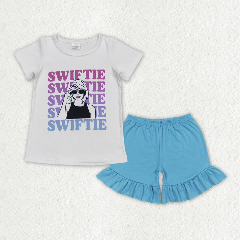 singer blue shorts Girls Summer Set