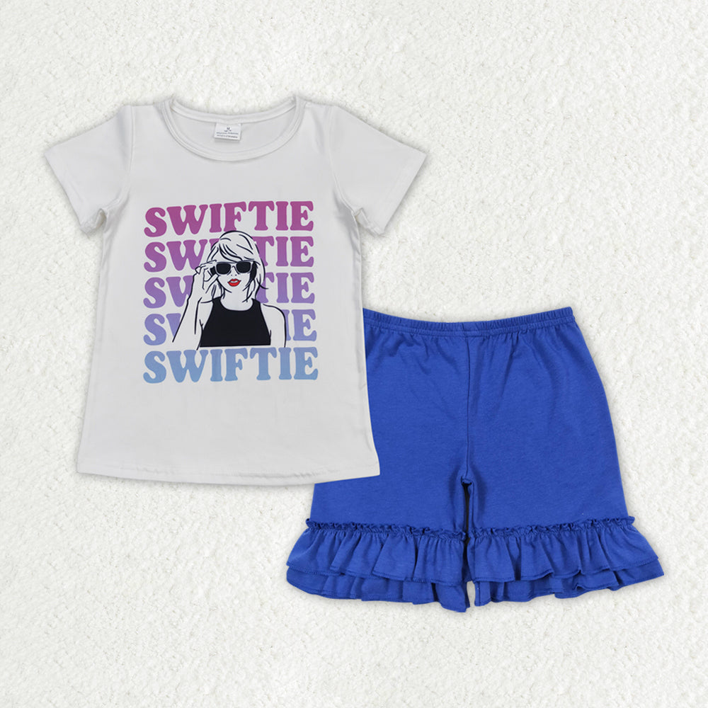 singer dark blue shorts Girls Summer Set