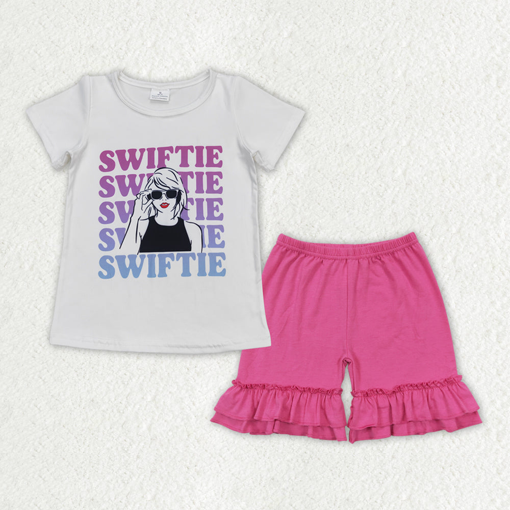 singer Pink shorts Girls Summer Set