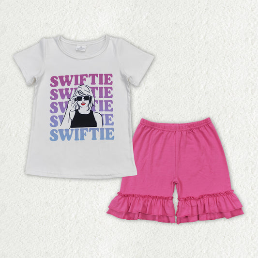 singer Pink shorts Girls Summer Set