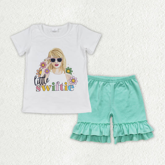 singer flower shorts Girls Summer Set