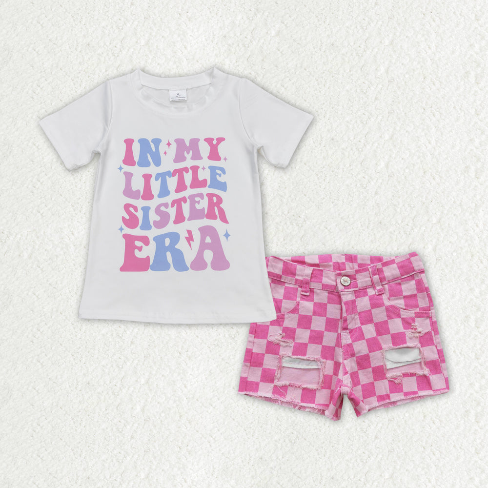 IN MY little SISTER pink plaid shorts Girls Summer Set