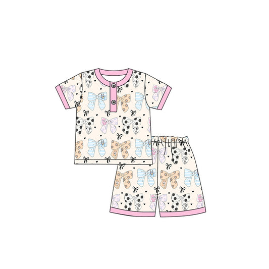 pre -order colorful bow print Girls Summer set GSSO1683