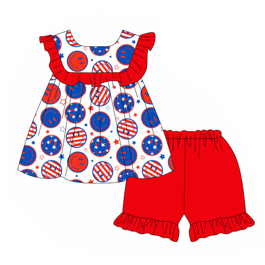 pre -order stripe stars smile print girl Set GSSO2150