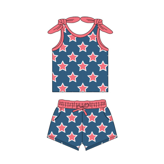 pre -order stars bow print girl Set GSSO2151