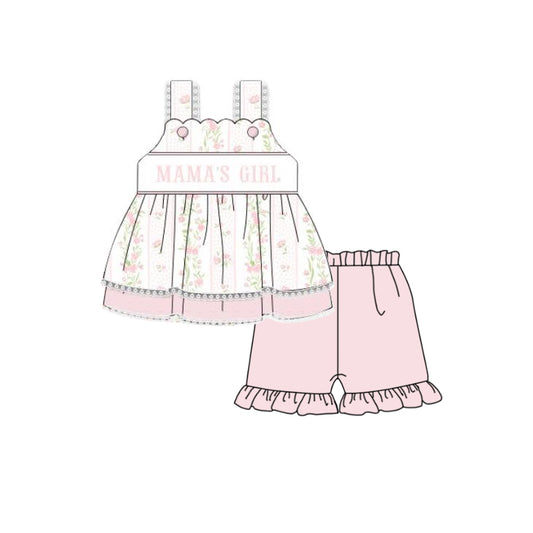 pre -order pink flowers mama's girl sleevelss Set GSSO2153