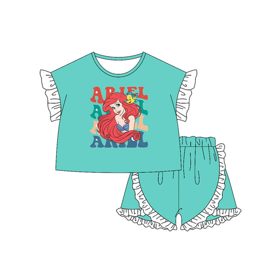 pre -order green princess print girl Set GSSO2158