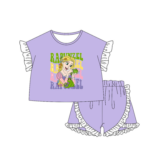 pre -order purple princess print girl Set GSSO2163