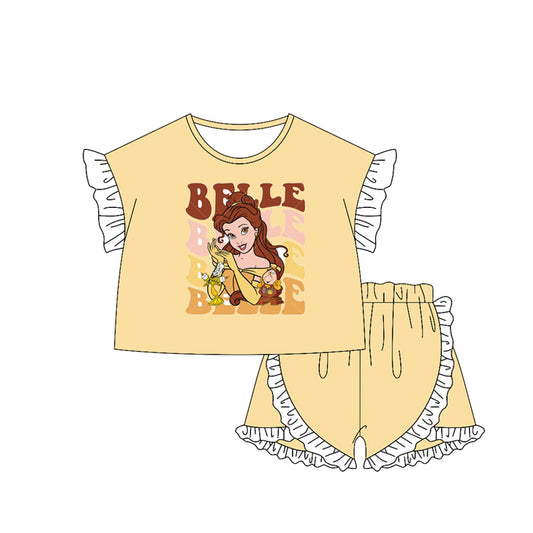 pre -order yellow princess print girl Set GSSO2164