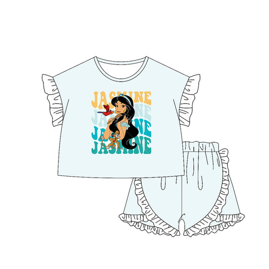 pre -order light blue princess print girl Set GSSO2166