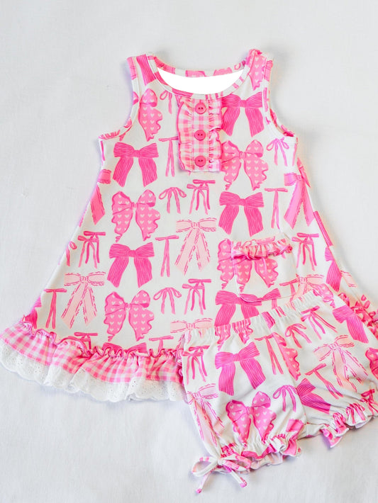 pre -order pink floral print girl sleeveless Set GSSO2187