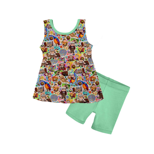 pre -order cute pattern print girl sleeveless Set GSSO2189
