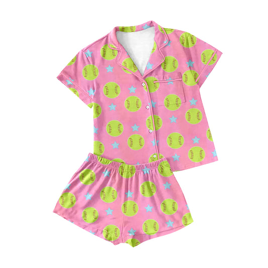 pre -order pink softball girl pajamas Set GSSO2203