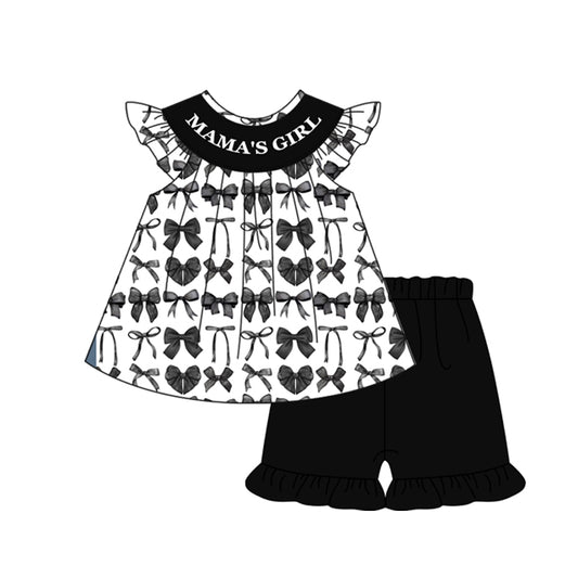 pre -order  mama's girl black bow girl Set GSSO2205