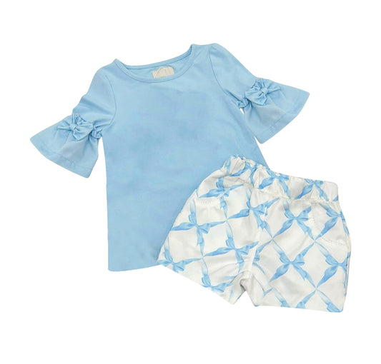 pre -order blue bows girl Set GSSO2210