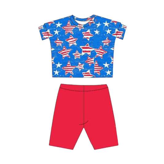 pre -order blue stripe stars  girl Set GSSO2213