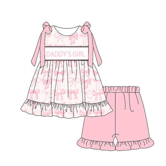 pre -order daddy's girl pink bow Set GSSO2237