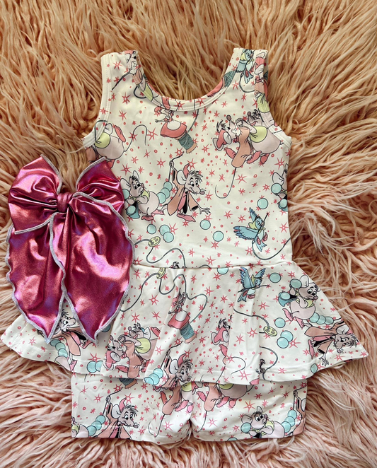 pre -order pattern  print Sleeveless girl set GSSO2292